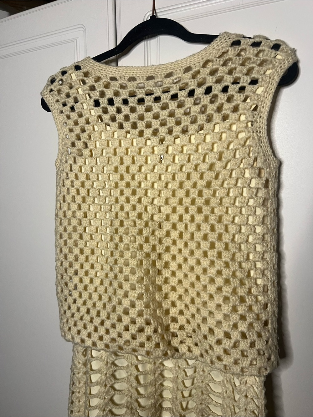 Handmade Vintage Crochet Drop Waist Cottagecore Dress - Picture 12 of 16